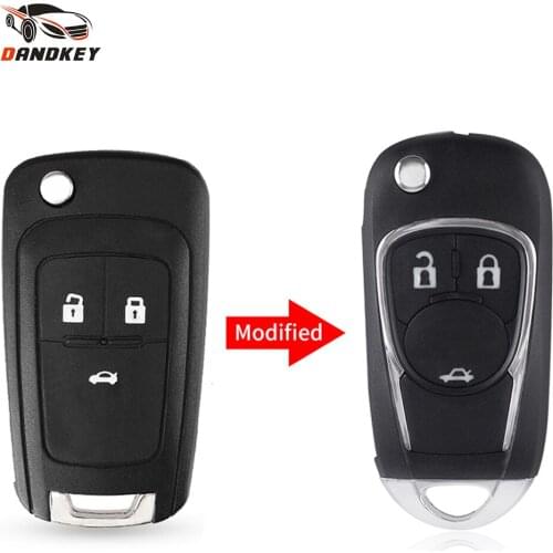 Dandkey Flip 3 Buttons For Chevrolet Cruze Equinox Impala Malibu Sonic Camaro Remote Car Key Shell Blank Cover Fob Modified Key