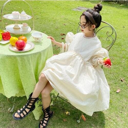 2021 Korean style girls princess dress fashion summer girls party dresses 6-12 years B241