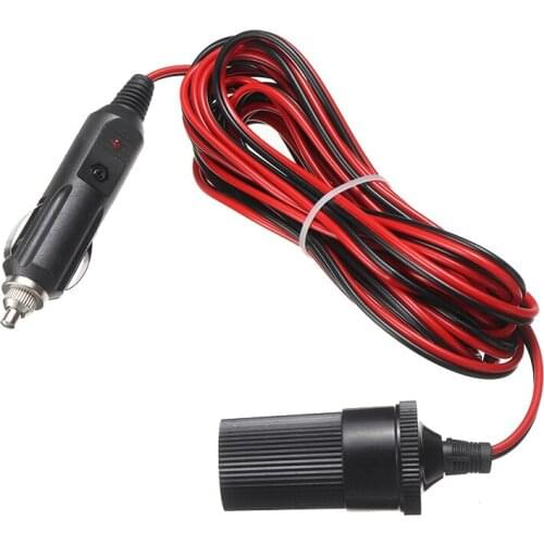 Cigarette Lighter Socket Extension Cord Cable 5m 12V Universal Car Cigarette Lighter Extension Cable Adapter Charger Lead