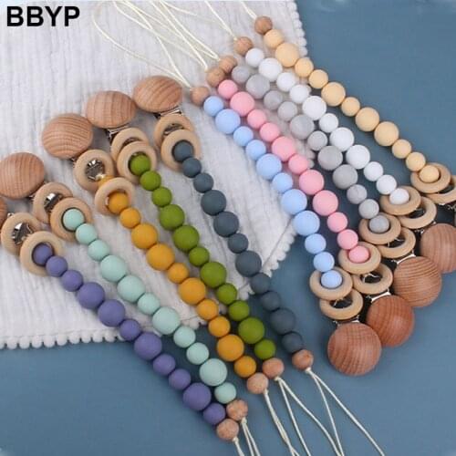 Silicone Beads Baby Anti-drop Chain Pacifier Clips Infant Nipple Appease Soother Chain Clips Dummy Holder Nipple Clip Baby Stuff