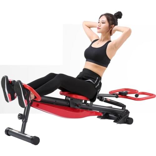 Household Folding Rowing Machine Workout Equipment Trac Glider 12 Resistance Setting with LCD Display