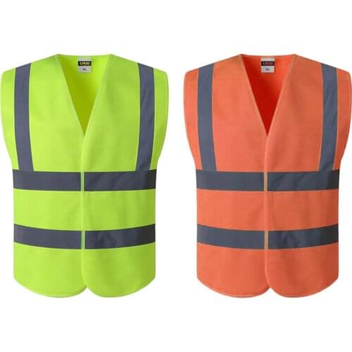 Reflective Safety Vest, Bright Neon Color with Reflective Strips XL 2 Colors Available