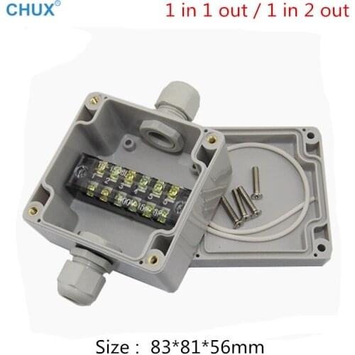 Waterproof Electrical Outdoor Junction Box with terminal 83*81*56mm Sealed Switch Plastic Enclosure Case Electrical Box