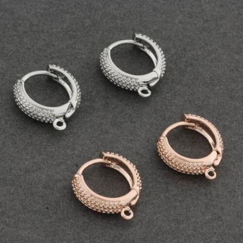 High Quality Copper Metal Round Shape 585 Rose Gold Color Earring Hooks Jewelry Findings Diy Charm For Making jewelry