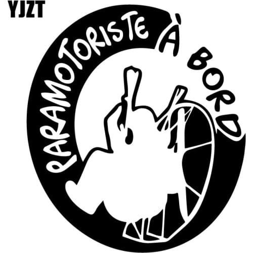 YJZT 15.3CM*17.2CM Paramotor Flyer Paramotoriste A Bord Fashion Car Styling Decor Stickers Decals Black/Silver C31-0329