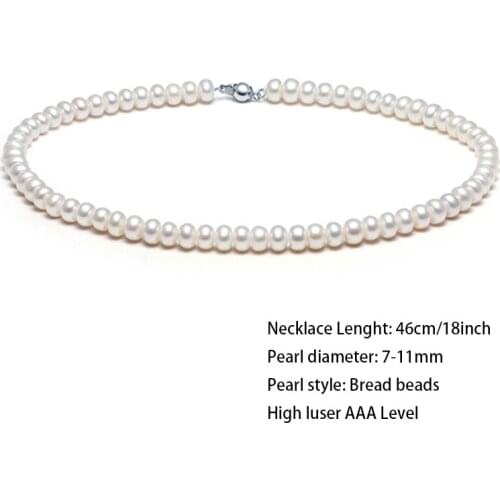 Sinya pearl jewelry freshwater pearl necklace for women 46cm 18inch pearl beads necklace pearl diameter for optional