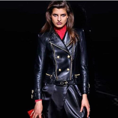 3xl 2xl plus size 2020 new women Genuine real leather jacket Double-breasted sheep zipper real leather jacket