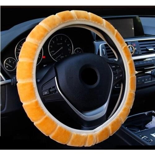 Winter Warm Car Steering Wheel Cover Super Thick Plush Soft Car Styling Steering Wheel 38cm Universal Car Accessories Interior