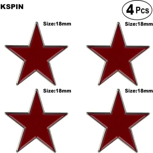 Red Star Lapel Pin Badge Lapel Pin Flag badge Brooch Pins Badges 4pcs