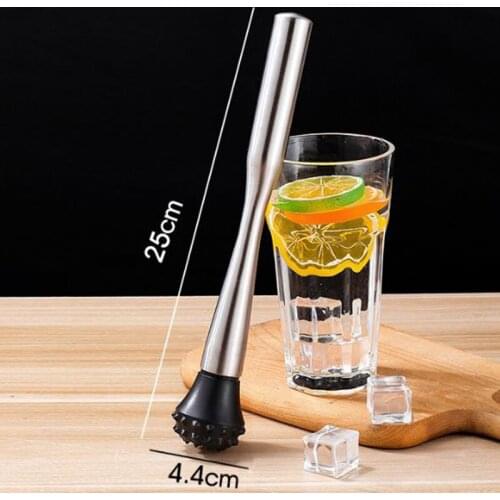 1PCS Stainless Steel Bar Mixer Barware DIY Drink Fruit Muddler Crushed Ice Barware Bar Tool