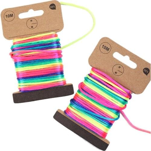 1pcs Hand-woven Rope DIY Handmade 10M Jewelry Decoration Gradient Color for Bracelet Pendant Multi Purpose Nylon