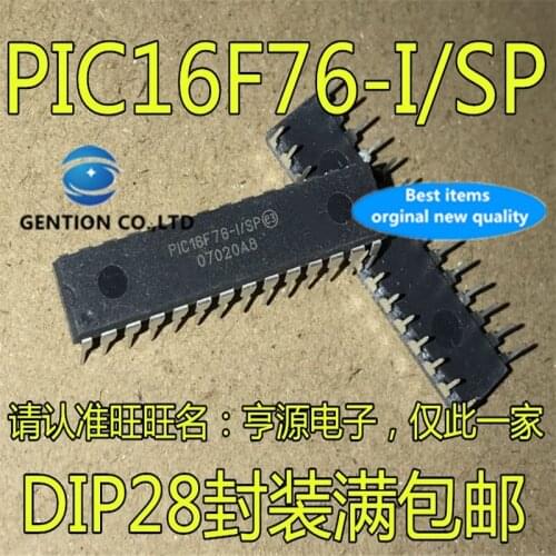 10Pcs PIC16F76 PIC16F76-I/SP DIP-28 Embedded processor and controller chip in stock 100% new and original