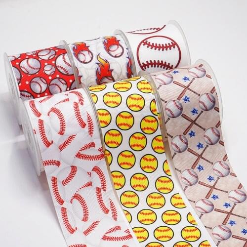 10 Yards 3inch 75mm Sports Printed Ribbon For Hair Bows DIY Crafts Handmade Accessories 52691