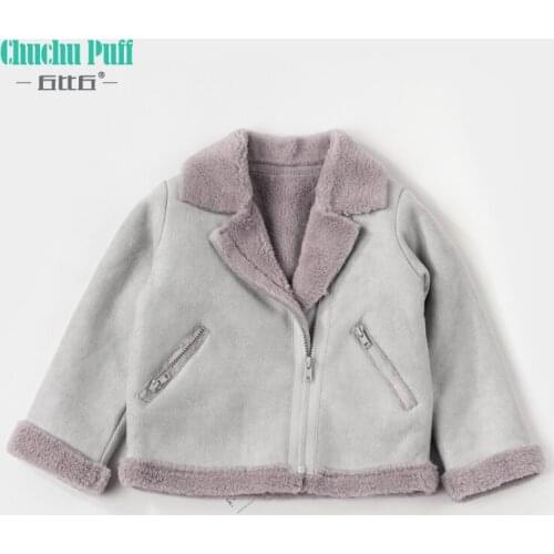 2020 Baby girl clothes winter jacket girl Without hooded jacket childrens wool sweater plus wool thick warm plush baby jacket