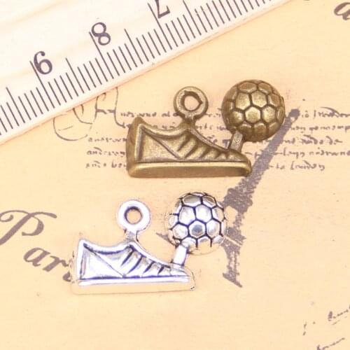 10pcs Charms football soccer cleats 15x23mm Antique Pendants,Vintage Tibetan Silver Jewelry,DIY for bracelet necklace
