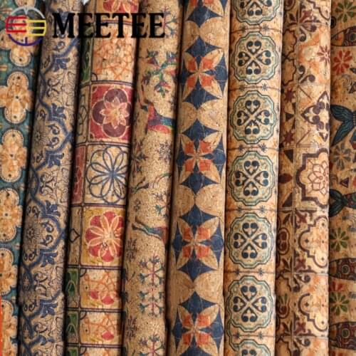 95*135cm Meetee 0.5mm Natural Cork Fabric Faux Leather Printing PU Environmentally Wood for Luggage Shoes DIY Craft Decorative