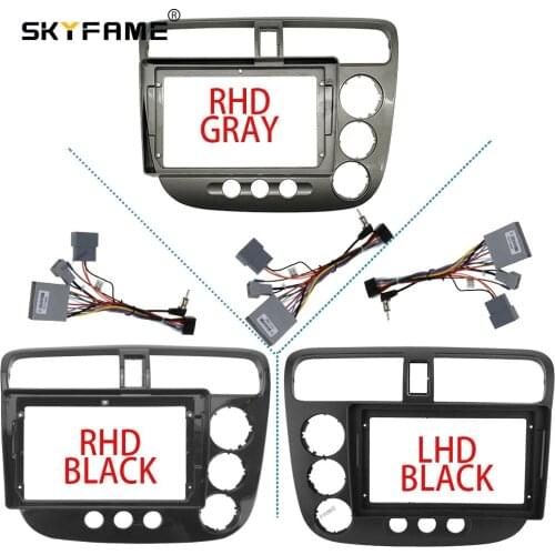 Car Radio Fascia Frame Cable For HONDA CIVIC REBON 2001-2005 Stereo Android Dashboard Kit Face Plate