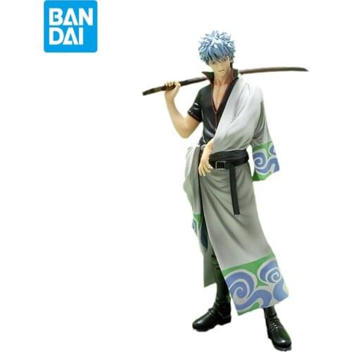 Bandai GINTAMA Anime Figure DXF Sakata Gintoki Model Oedo Wu Kam GINTAMA Gift New 17cm Action Dolls Collectible Childrens Toys