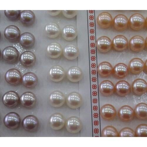AAAA FREE SHIPPING Natural Freshwater 8-9mm Loose Pearls, Half Drilled, Nice Jewellery Fittings
