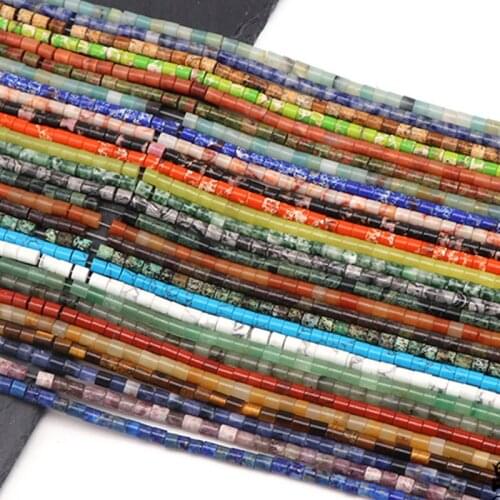 Natural Stone 4x4mm Cube Tube Spacer Beads For Jewelry Making DIY Accessorries Loose Beads For Bracelet Necklace For Women Gifts