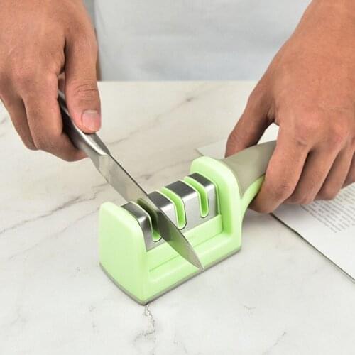 Household Three-Stage Sharpener Whetstone Knife Sharpener Professional Kichen Accessories Tools Cooking Kitchen Sharpening Stone