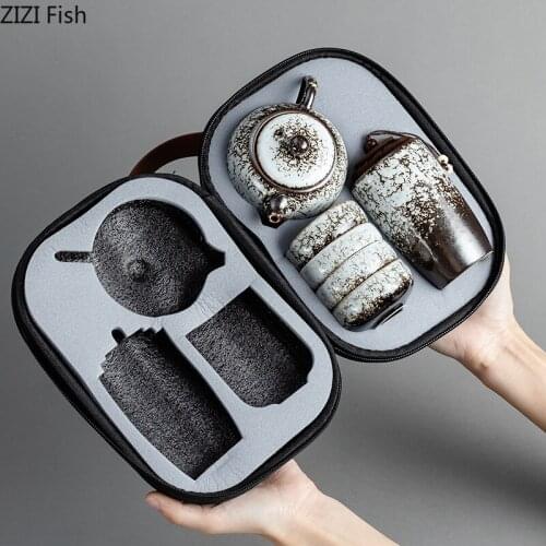 One Pot and Four Cups of Purple Sand Quick Cup of Tea Travel Bag Portable Tea Set Chinese Style Tea Ceremony Kung Fu Tea Set