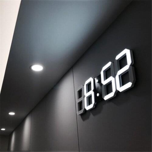 3D Numbers Digital Clock LED Clock Alarm Watch USB Charge 24/12 Hour Display Snooze Desk Digital Alarm Clock Home Bedroom Decor