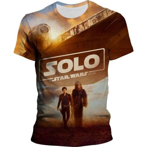 Star Wars Solo T-shirt Summer 3D Print New Cool Boy Girl Kids Short sleeve shirt Fashion Mens clothing Streetwear Women t shirt