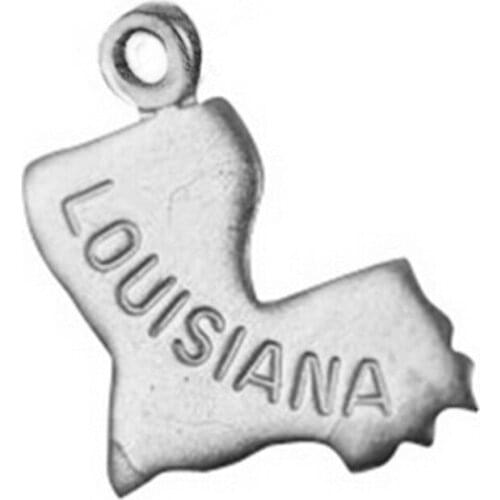 Exquisite Louisiana Map Plate Metal Charm FIT Hometown Souvenir Jewelry Making