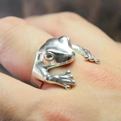 Cute Frog Animal Ring Women Retro Personality Punk Jewelry Rings