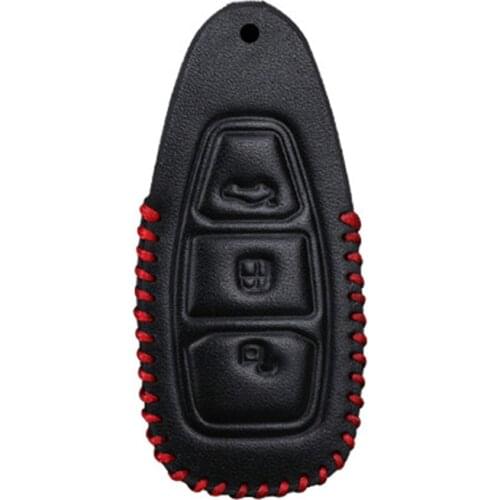 Leather Car Key Cover Shell for Ford Fiesta Focus 3 4 Ecosport Kuga 2 3 Focus ST MK3 Mondeo Escape 2012 2013 2014 MK2 MK4 Ranger