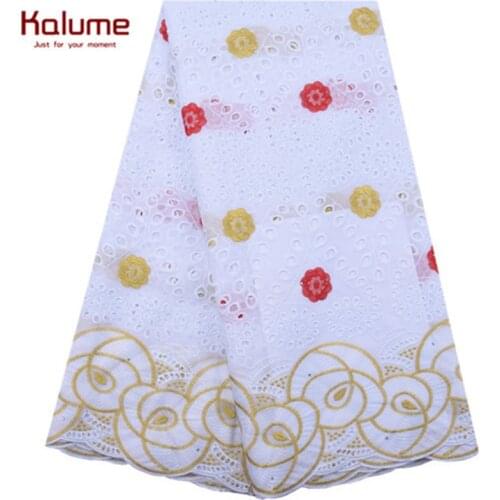 Kalume Swiss Voile Lace Fabric High Quality Holes Design African Dry Lace Fabric For Man Nigeria French Cotton Lace 5 Yards 1869