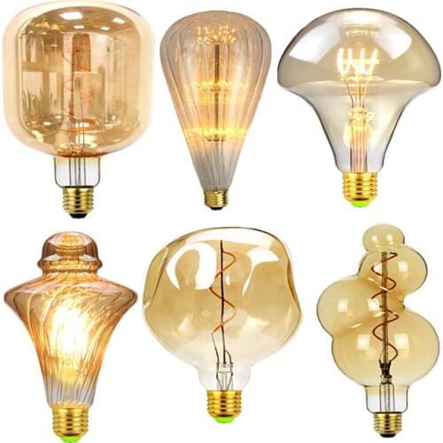 Retro Edison bulb E27 220V 4W golden spiral filament G125LED lamp LED Retro Energy Saving LED Lighting