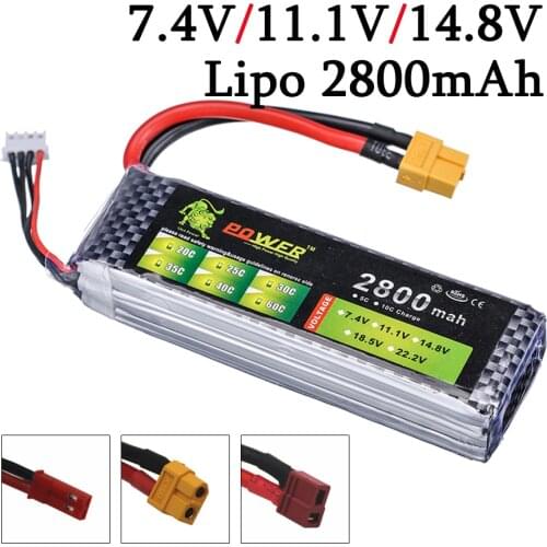 Lion Power 7.4V/11.1V/14.8V 2800maH Lipo Batterry For RC Drone Boat Car Quodcopter Spare Parts 2s 3s 4s Rechargeable Battery