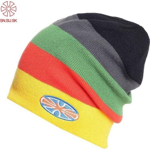 SN.SU.SK Men Women Skiing Warm Winter Hats Knitting Skating Skull Caps For Woman Turtleneck Beanies Hat Snowboard Ski Cap