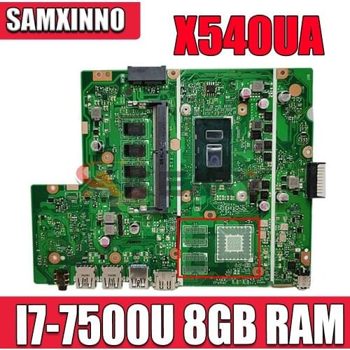 AKemy For ASUS X540UA X540UBR X540UB X540U X540 laptop motherboard mainboard X540UA original mainboard with I7-7500U 8GB RAM