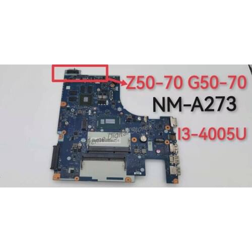 Motherboard NM-A273 is suitable for LENOVO laptop G50-70 Z50-70 CPU:SR1EK/I3-4005U 100% test before shipment OK shipment
