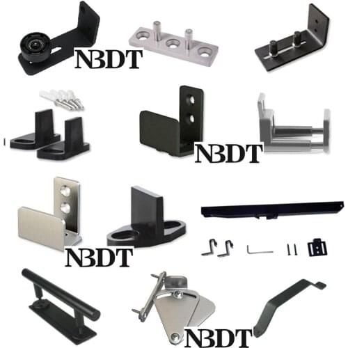 Matte Black Sliding Barn Door Wall Floor Mounted Guide Guider Roller Wheel Pull Corner Clasp Latch Lock Pocket Door Buffe Damper