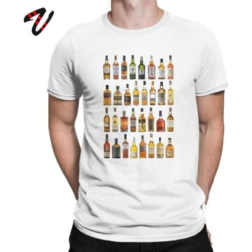 Men T Shirt Single Malt Whisky T-Shirt Whiskey Bottles Father Day Gift Oktoberfest Tops Clothes Cotton Tees Best Gift T Shirt