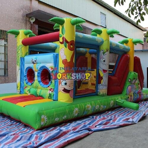 Customization of Green Jungle Barrier Park amusement park inflatable castle