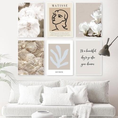 Flower Scenery Picture Wall Art Canvas Painting Modern Nordic Abstract Minimalist Figure Posters and Prints for Home Art Decor