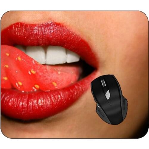 Office Mouse Pad Female Lips Art Strawberry Tongue Non-Slip Rubber Mousepad