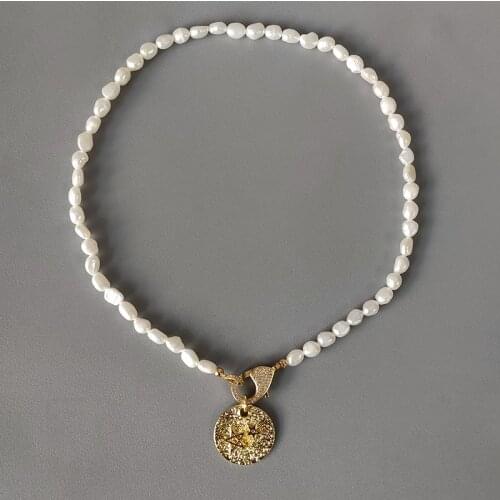 Irregular Freshwater Pearl Beaded Necklace For Women Tendy Luxury Clothing Accessories Gold-color Pendant Fine Jewelry сверхъест