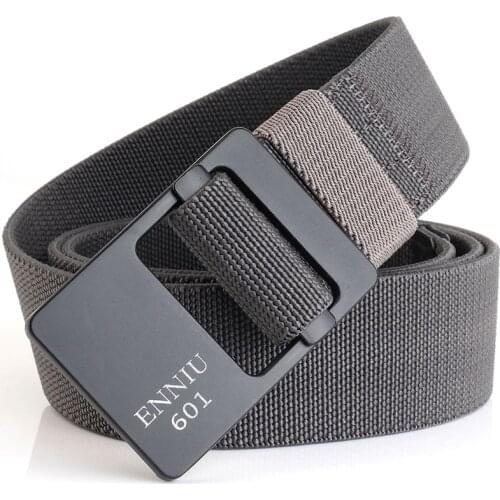 Elastic canvas belt for men and womenLeisure outdoor sports no hole smooth buckle belt belt student military training