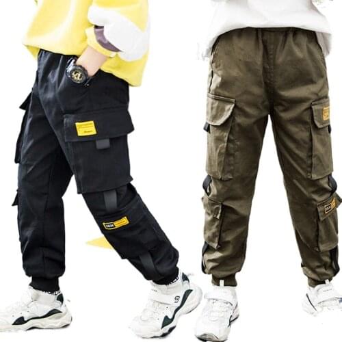Boy Sports Pants 2021 Big Boy Pants Spring Teenage Spring Autumn Toddler Casual Kids Boys Casual Pants Streetwear For 3-12 Years