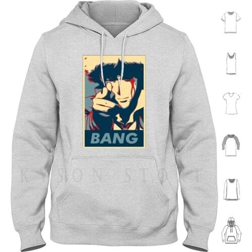 Bang Hoodie Long Sleeve Cowboy Bebop Space Cowboy Spike Spiegel Red Dragon Vicious Pulp Fiction Three Two One Bang