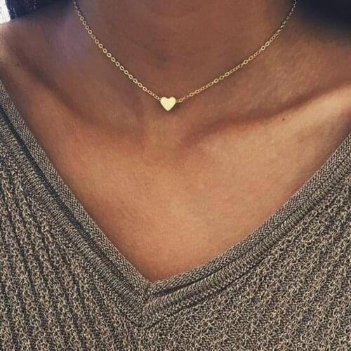 Bohemian Heart Necklace for Women Short Chain Pendant Necklace Gift Choker Necklace Decorative Jewelry Birthday Gift