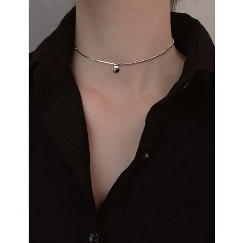 Lucky peas in 925 sterling silver letter necklace simple short clavicle chain temperament for fashion charming female gifts