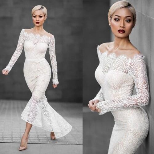 Lady trumpet mermaid full sleeve slash neck vintage dress retro long elegant maxi dress lady evening party spring lace dress