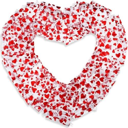 100pcs Valentines Day Love Red Yarn Bag Christmas Gift Bags Draw String Bag Mesh Bag Candy Gift Bag